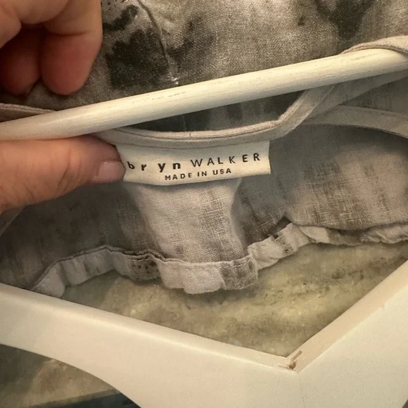 bryn Walker Tie-Dye Blouse - Black and Gray Linen - Picture 2 of 3